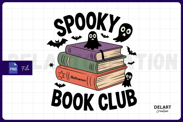 Spooky Book Club Sublimation PNG Design