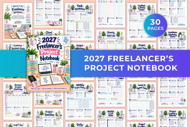 2027 Freelancer’s Project Notebook Kdp interiors