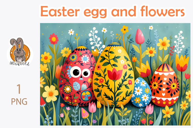 Easter eggs, flower, pattern