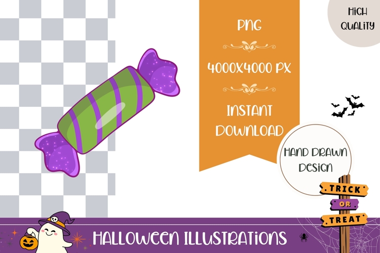 Hand Drawn Halloween Illustration, Cute Halloween Sweets PNG