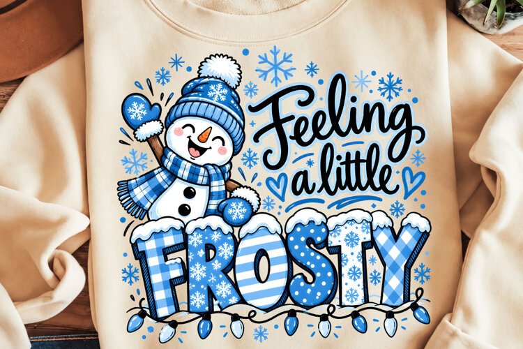 Feeling A Little Frosty PNG, Retro Frosty Christmas PNG example image 1