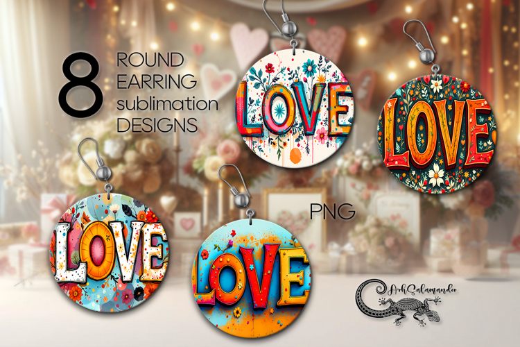 Boho Inscription | hippie Round earring sublimation design