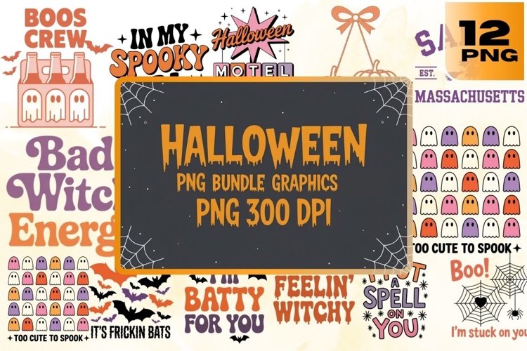 Halloween PNG Bundle Graphics 300 DPI example image 1