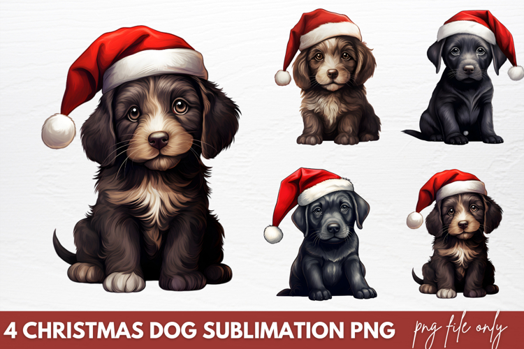 Christmas Dog Sublimation Clipart PNG