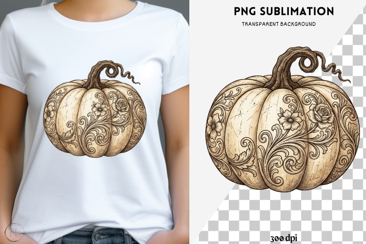 Rustic western pumpkin png design for T-shirts