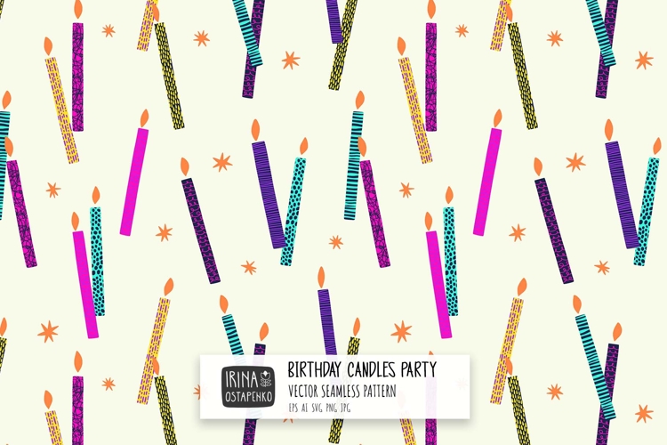Birthday Candles Seamless Pattern
