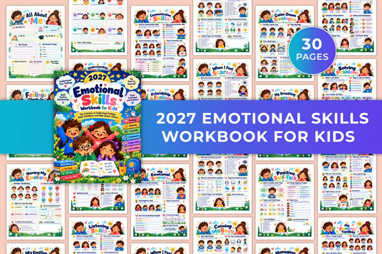 2027 Emotional Skills Workbook for Kids kdp interiors