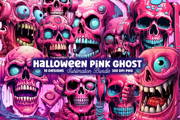 Halloween Pink Ghost Sublimation Clipart, Halloween Pink PNG