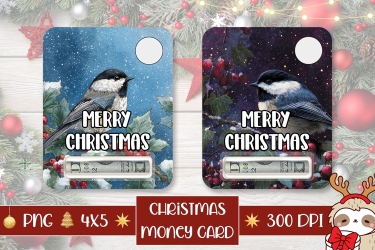 Cartoon Christmas Bird Money Card, Christmas Gift Card