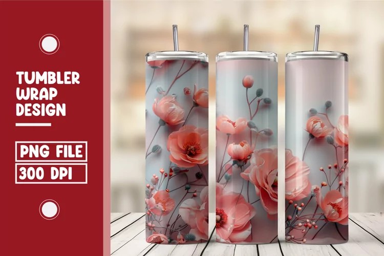 Flower Tumbler Wrap Design