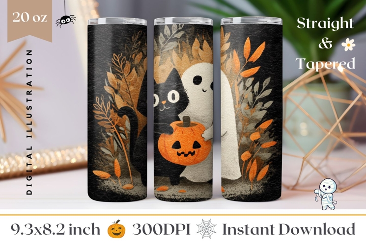 Cartoon Ghost Tumbler Design, Cartoon Halloween Ghost PNG