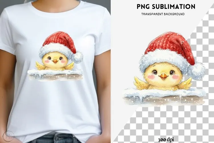 Christmas peeking character png design for T-shirts