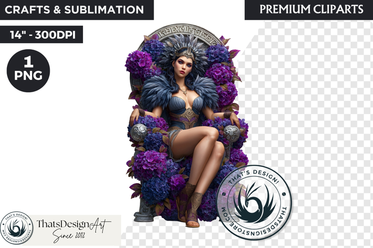 Royal Hydrangea Guardian Fantasy Warrior Floral Graphic