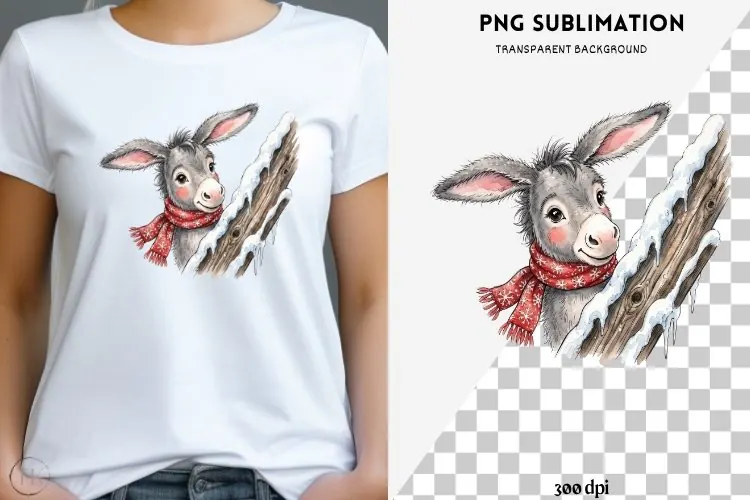 Christmas peeking character png design for T-shirts