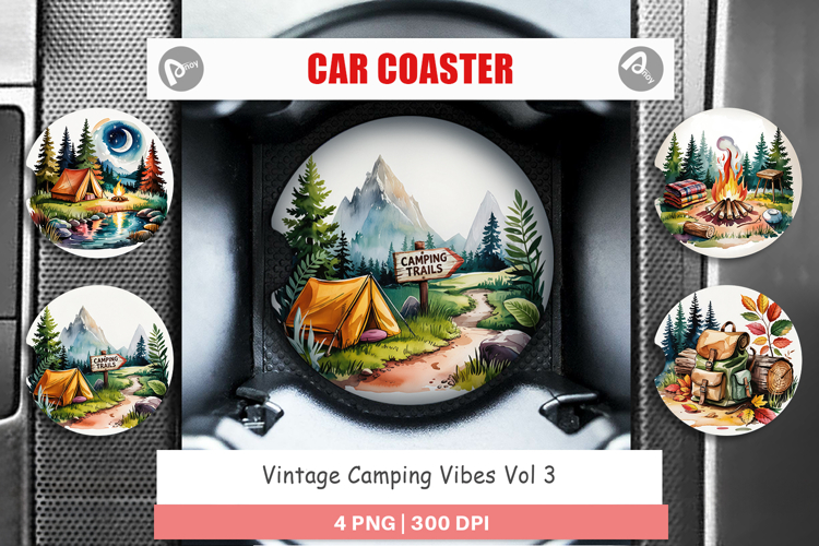 Car Coaster Vintage Camping Vibes