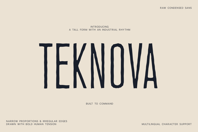 Teknova Narrow Display Font for Bold Headlines