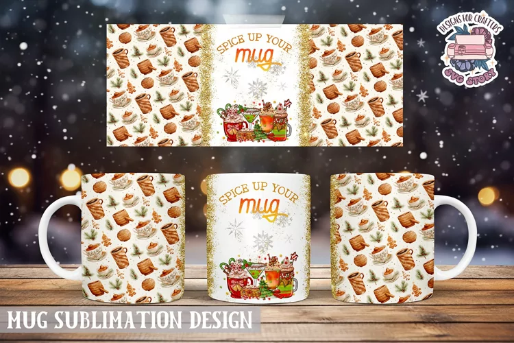Christmas Mug Wrap Sublimation Spice up your mug
