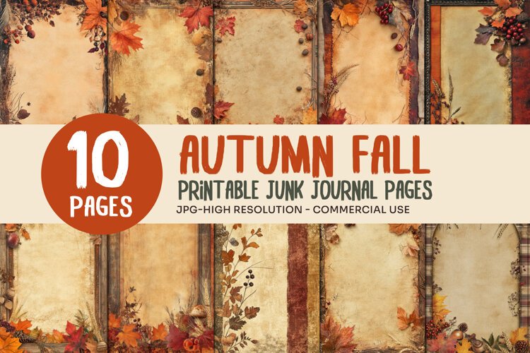 Autumn Rustic Junk Journal Pages example image 1