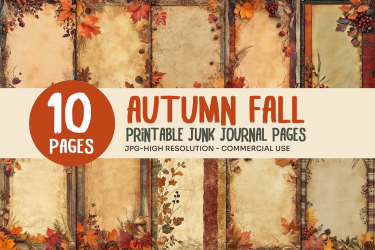 Autumn Rustic Junk Journal Pages