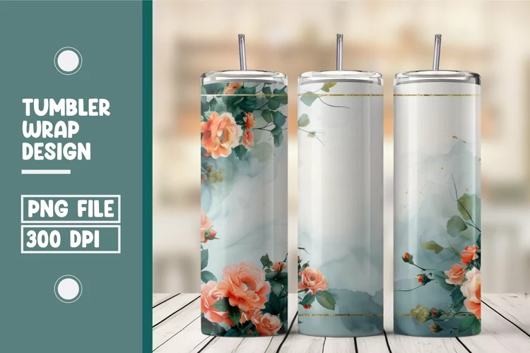 Flower Tumbler Wrap Design