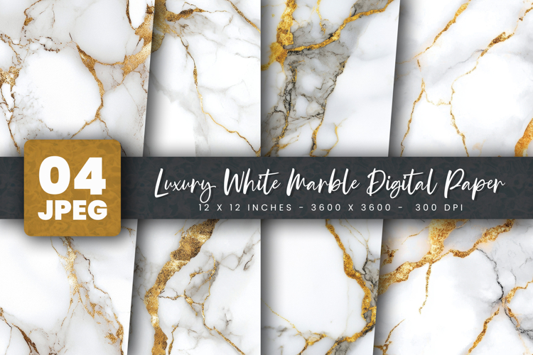 Luxury White Marble Digital Paper