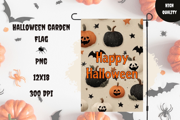 Halloween Pumpkins Garden Flag, Kids Halloween Garden Flag