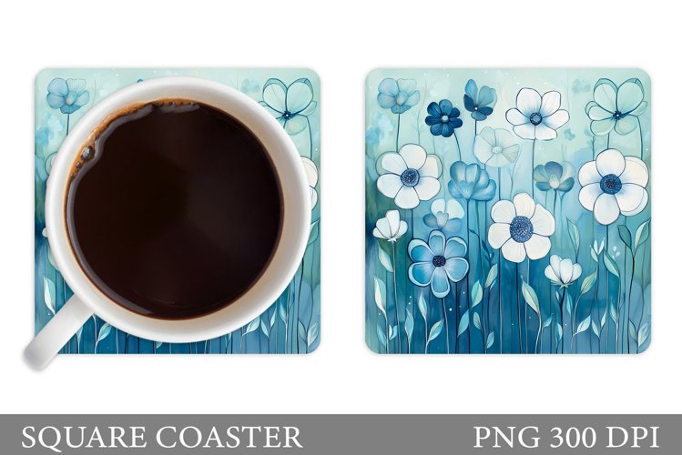 Wildflowers Coaster Design. Flowers Coaster Sublimation example image 1