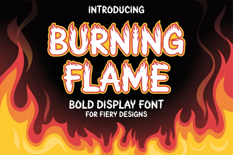 Burning Flame Font | Fire Letters | Bold Fiery Display