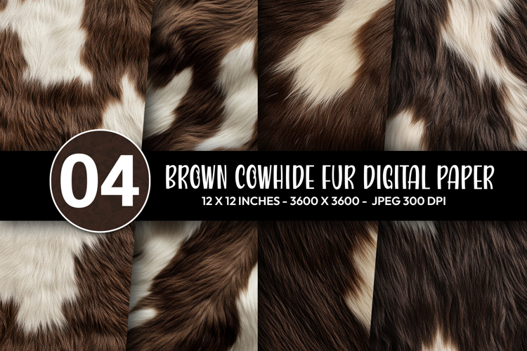 Brown Cowhide Fur Digital Paper