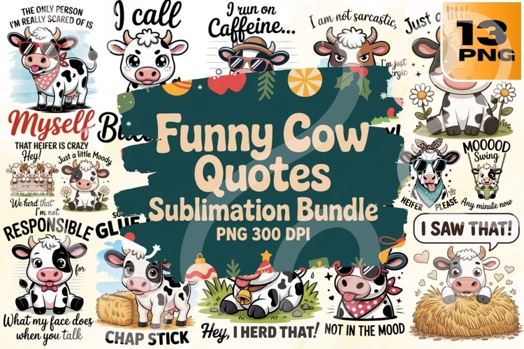 Funny Cow PNG Bundle 13