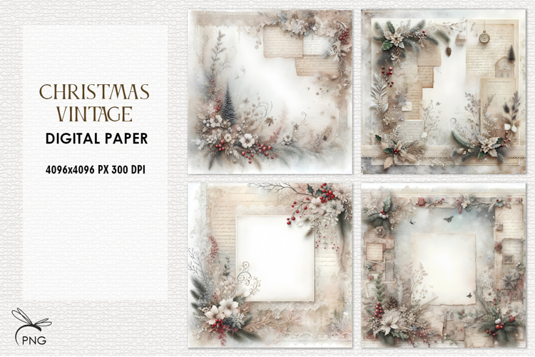 Christmas digital paper, background clipart