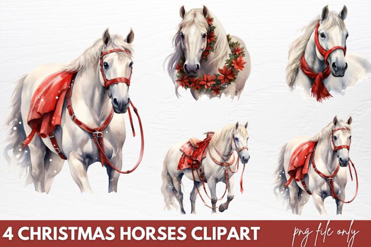 Christmas Horses Clipart PNG