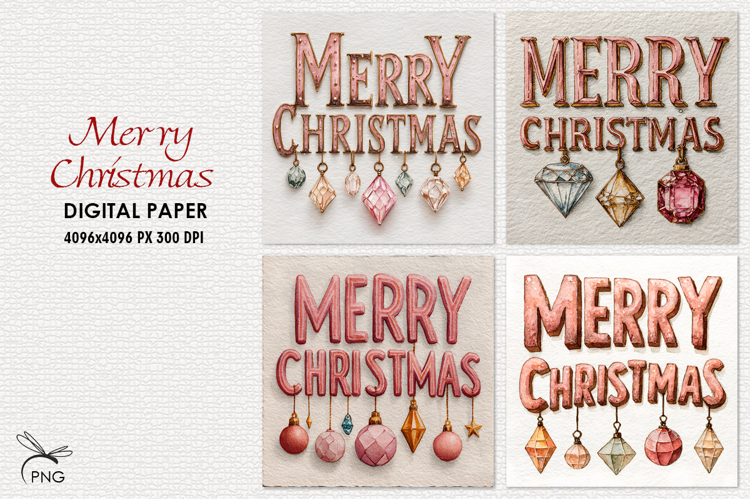 Merry Christmas digital paper, background clipart