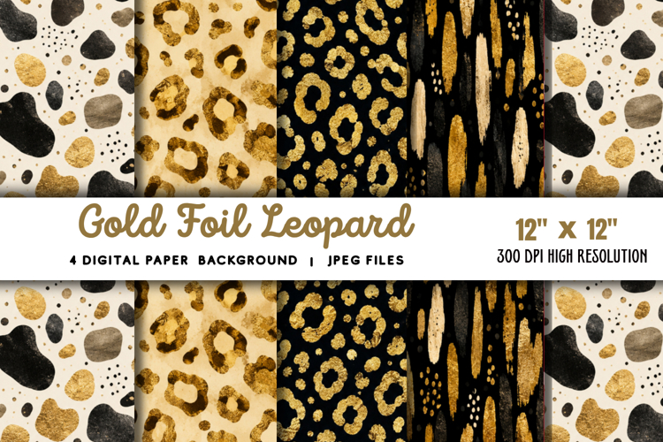 Gold Foil Leopard Background JPG