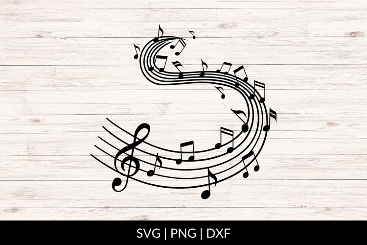 Hand Drawn Swirling Music Notes SVG