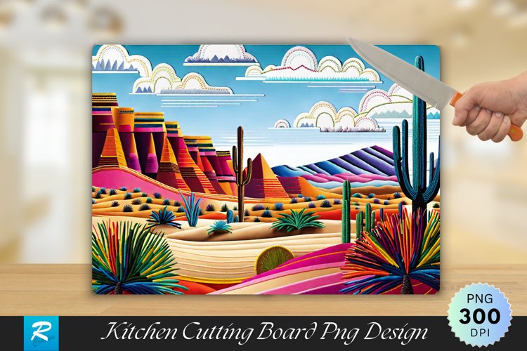 Desert Cutting Board Sublimation Design