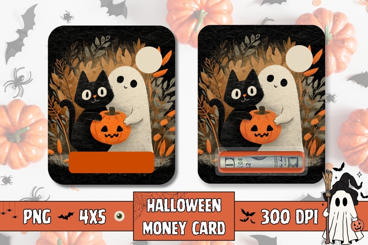 Cartoon Halloween Money Card, Printable Halloween Gift Card