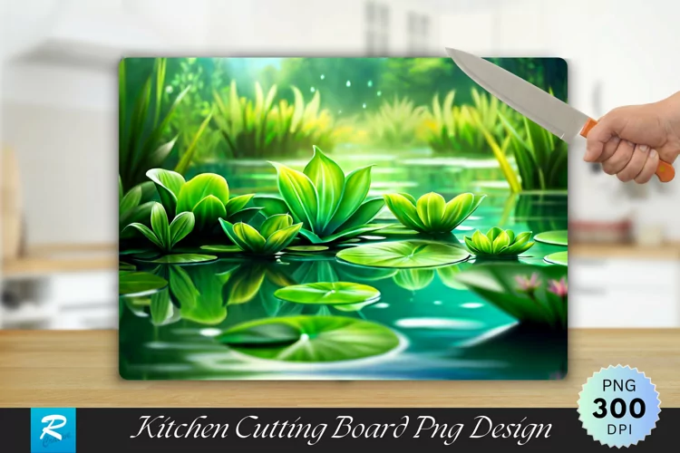 Water Plants Cutting Board Sublimation Design