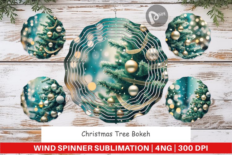 Wind Spinner Christmas Tree Bokeh example image 1