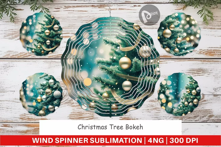 Wind Spinner Christmas Tree Bokeh