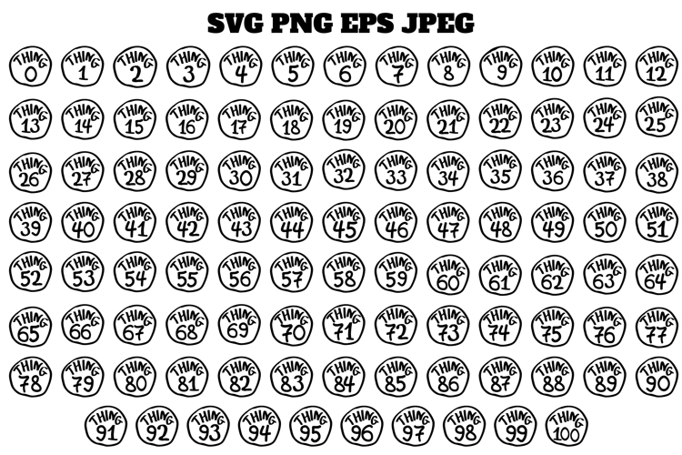 Thing 100 Set SVG Vector