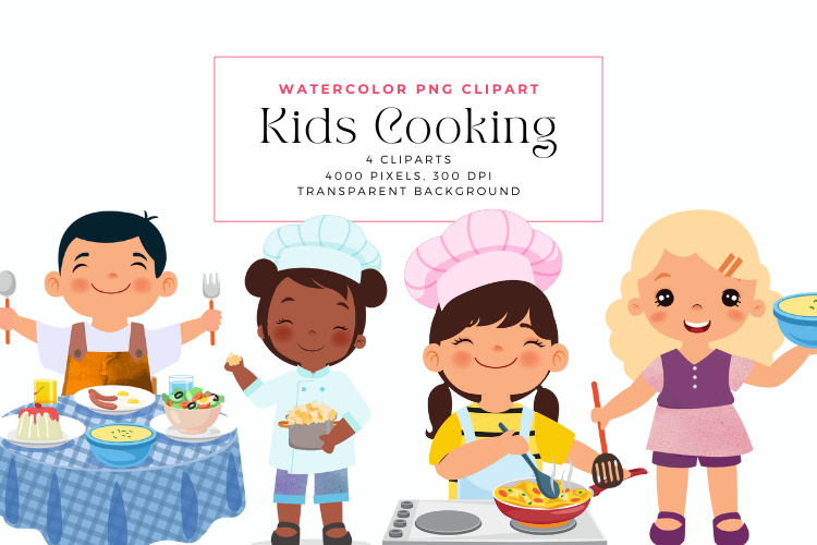 Kids Cooking Clipart