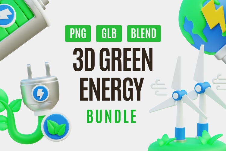 3D Green Energy Illustration Bundle
