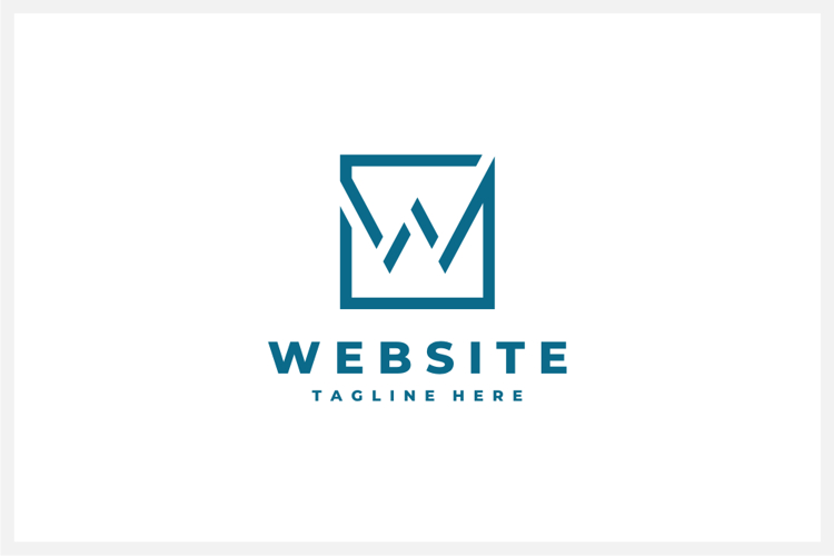 Website Letter W Square Logo Design Vector Template