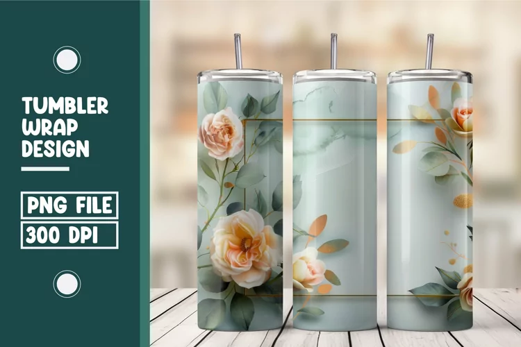 Flower Tumbler Wrap Design