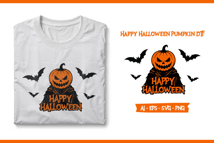 Happy Halloween Pumpkin DTF PNG File example image 1