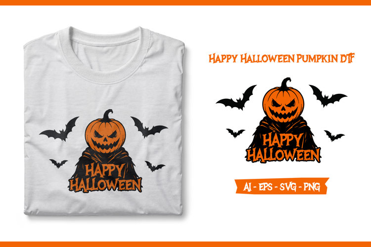 Happy Halloween Pumpkin DTF PNG File