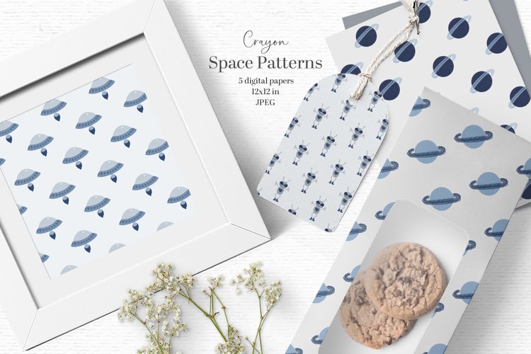 Cute space digital papers example image 1