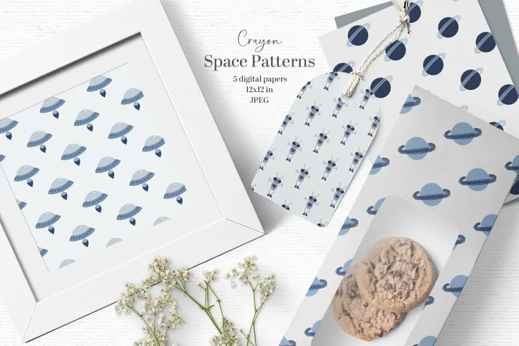 Cute space digital papers