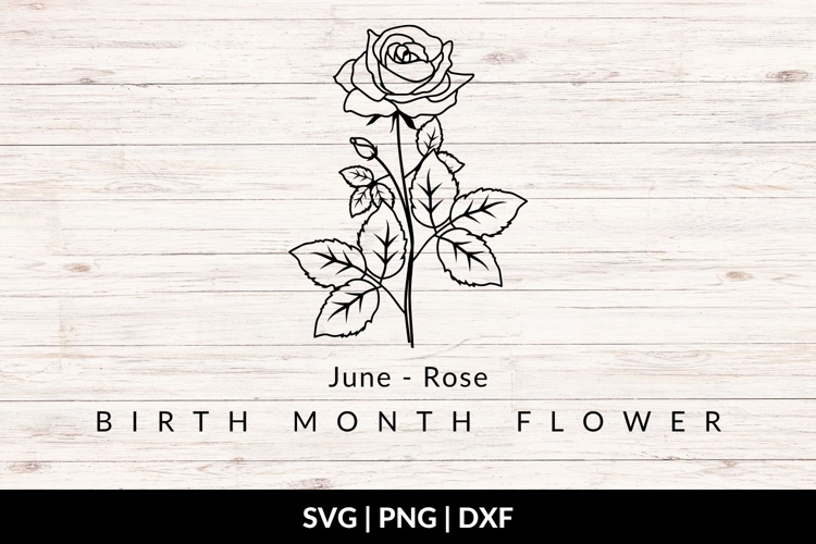 June Birth Flower Bouquet SVG - Rose example image 1